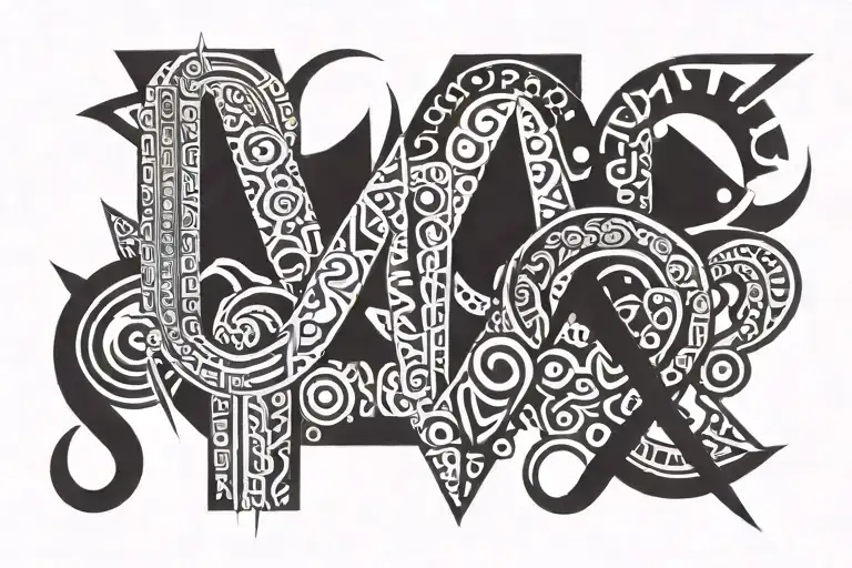 word MOMO tattoo design idea