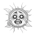 Sun and Moon tattoo design idea