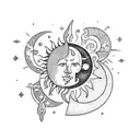 Sun and Moon tattoo design idea