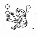 monkey holding a balloon  tattoo design idea