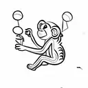 monkey holding a balloon  tattoo design idea