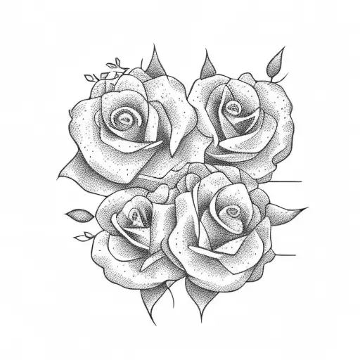Cute very simple vector for mom with heart and cute flowers tattoo design idea