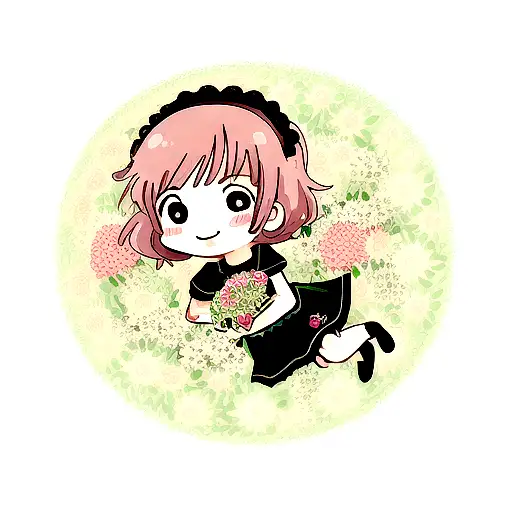 Cute very simple vector for mom with heart and cute flowers tattoo design idea