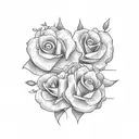 Cute very simple vector for mom with heart and cute flowers tattoo design idea