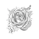 Cute very simple vector for mom with heart and cute flowers tattoo design idea