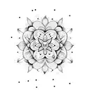 Cute very simple vector for mom with heart and cute flowers tattoo design idea