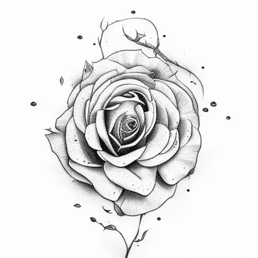 dying roses with love and hate tattoo design idea