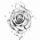dying roses with love and hate tattoo design idea