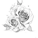 dying roses with love and hate tattoo design idea
