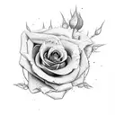 dying roses with love and hate tattoo design idea