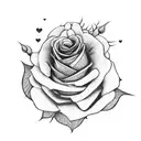 dying roses with love and hate tattoo design idea