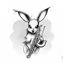 eevee playing saxophone tattoo design idea