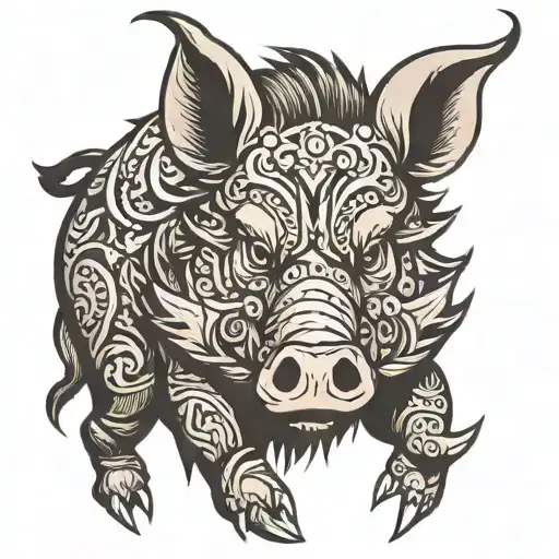 boar tattoo design idea
