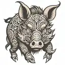 boar tattoo design idea