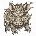 boar tattoo design idea