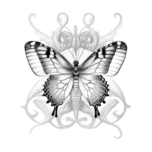 spine tattoo of butterflies with the numbers 143 somewhere tattoo design idea