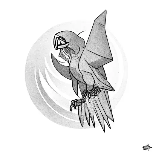 vulture and pterodactyl on a branch tattoo design idea