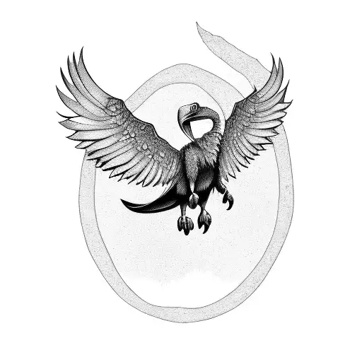vulture and pterodactyl  tattoo design idea