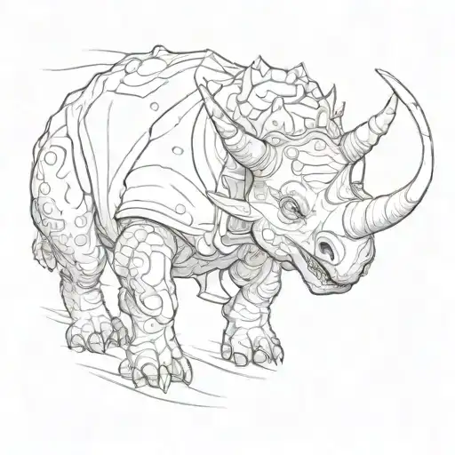 triceratops  tattoo design idea