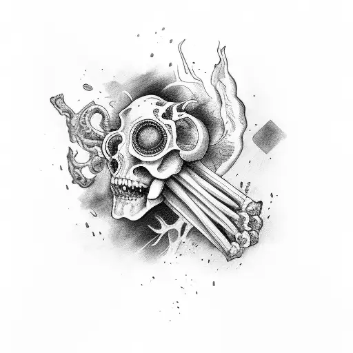 korean beef bone broth soup tattoo design idea