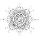 Craft a mandala using floral patterns and blackwork style tattoo design idea