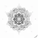 Craft a mandala using floral patterns and blackwork style tattoo design idea