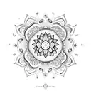 Craft a mandala using floral patterns and blackwork style tattoo design idea