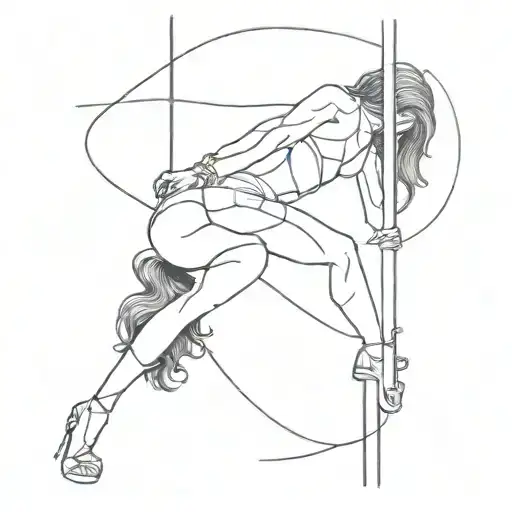 stripper a pole dancer tattoo design idea