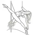 stripper a pole dancer tattoo design idea