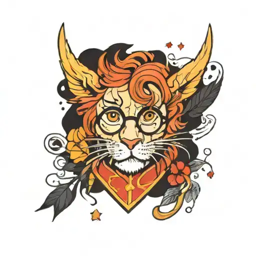 Harry potter , leo , gemini tattoo design idea