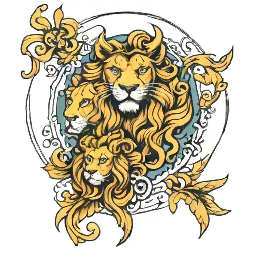 Leo , Gemini tattoo design idea