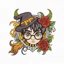 Harry potter , leo , gemini tattoo design idea