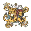 Leo , Gemini tattoo design idea