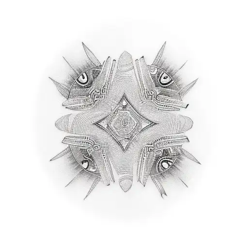 combination of Indian and Indiginous culture tattoo design idea