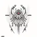 combination of Indian and Indiginous culture tattoo design idea