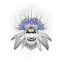 combination of Indian and Indiginous culture tattoo design idea