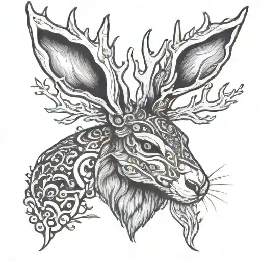 jackalope tattoo design idea