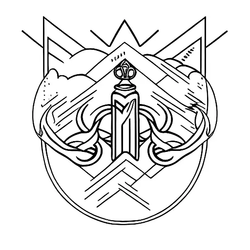 Tridente poseidon  tattoo design idea