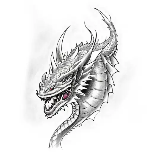 cute dragon cartoon tattoo design idea
