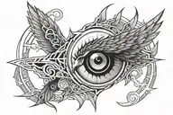 Combine Shisui Uchiha's Sharingan eye with a crow in a blackwork style tattoo design idea
