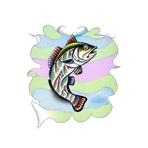 striped bass tattoo design idea