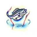 striped bass tattoo design idea