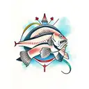 striped bass tattoo design idea