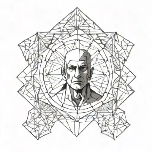 man looking in the mirror tattoo design idea