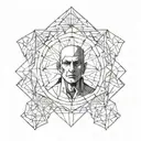 man looking in the mirror tattoo design idea