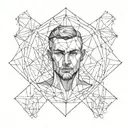 man looking in the mirror tattoo design idea