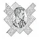 man looking in the mirror tattoo design idea