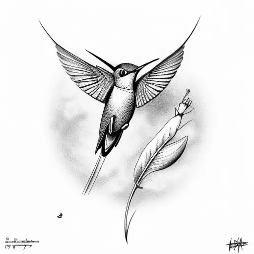 humming birds with the date 7/24/1968 tattoo design idea