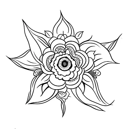 dainty flower tattoo design idea