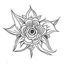 dainty flower tattoo design idea